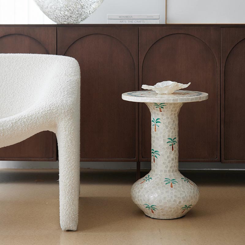 Gaoliang Side Table Handmade Mother Of Pearl Side Table OEM/ODM (BJ145)