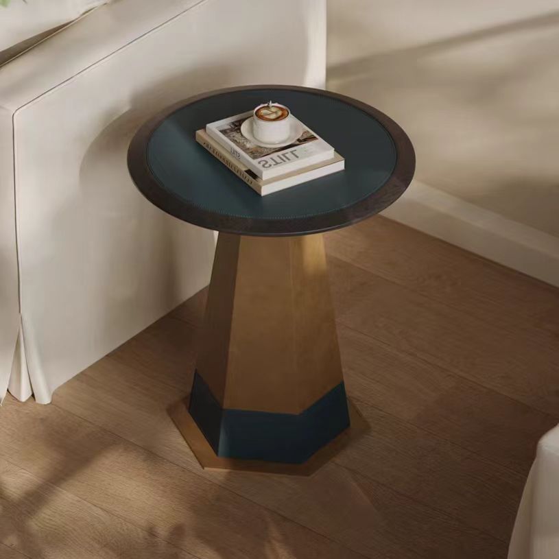 Gaoliang Side Table Minimalist Saddle Leather Living Room Sofa Side Table OEM/ODM (BJ146)