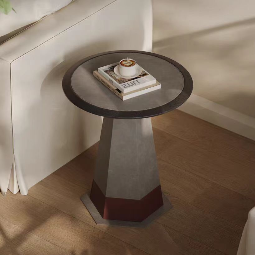 Gaoliang Side Table Minimalist Saddle Leather Living Room Sofa Side Table OEM/ODM (BJ146)