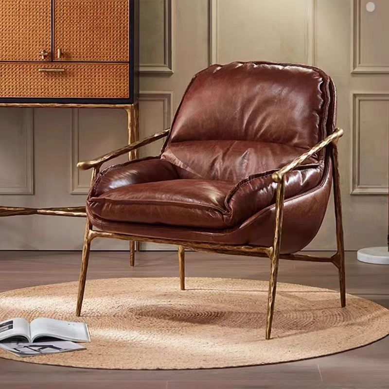 Gaoliang Accent Chair Industrial Retro Leather Loft-style Single Sofa Chair OEM/ODM (DY215)