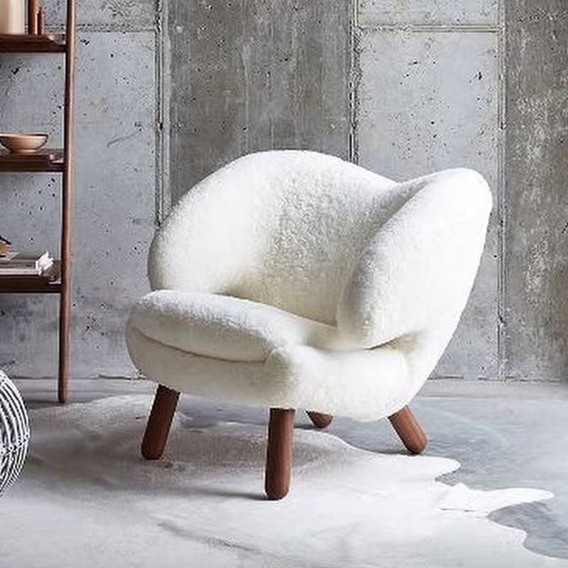 Gaoliang Accent Chair Cream White Teddy Armchair Fabric Leisure Chair OEM/ODM (DY320)