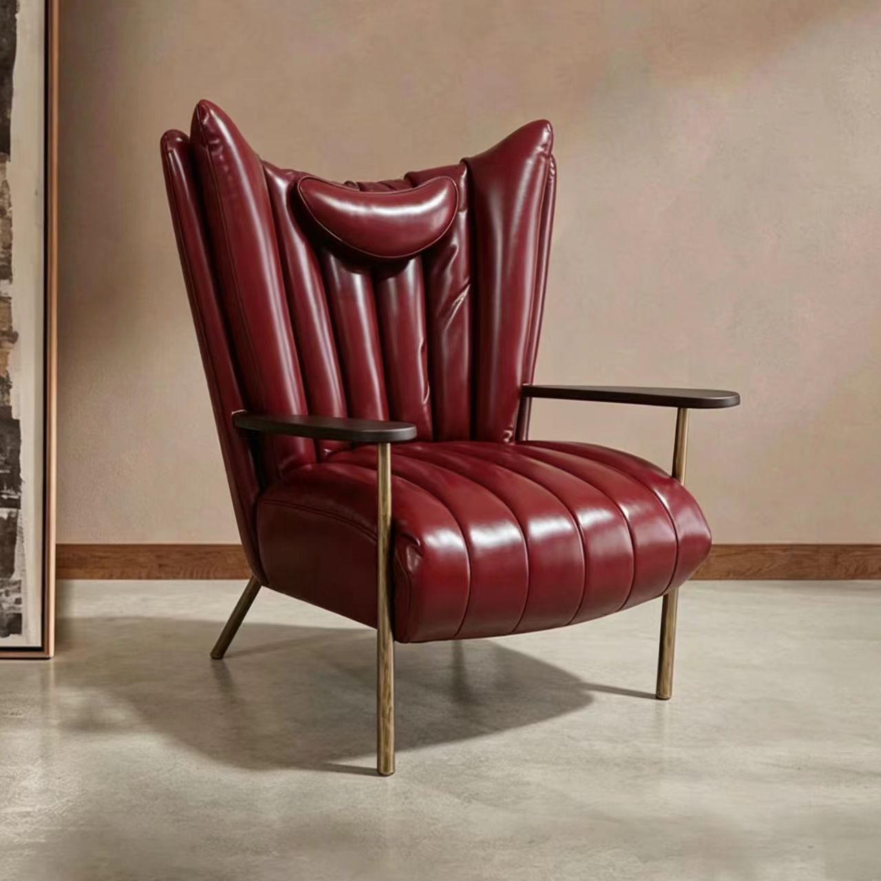 Gaoliang Accent Chair Modern Vintage Brown Leather Lounge Chairs OEM/ODM (DY322)