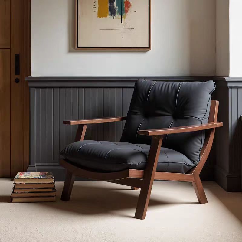 Gaoliang Accent Chair Retro Solid Wood Armrest Lazy Sofa Chair OEM/ODM (DY324)