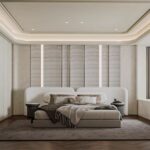 Gaoliang Bed Modern Large Headboard Velvet Upholstered Luxury Bedroom Bed OEM/ODM (HRC01)