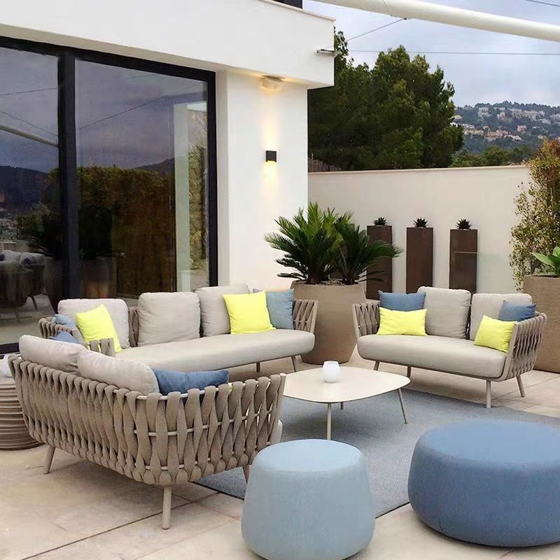 Gaoliang Outdoor Sofa Villa Park Aluminum Rattan Sofa Set OEM/ODM(HWSF08)