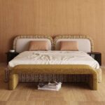 Gaoliang Bed Cotton Linen Fabric Minimalist Master Bedroom Furniture OEM/ODM (RC89)
