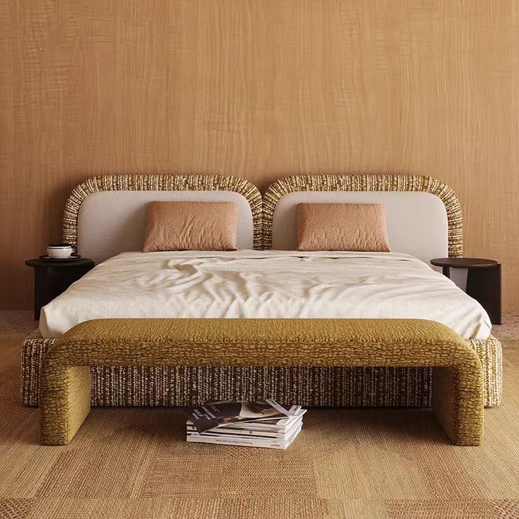Gaoliang Bed Cotton Linen Fabric Minimalist Master Bedroom Furniture OEM/ODM (RC89)