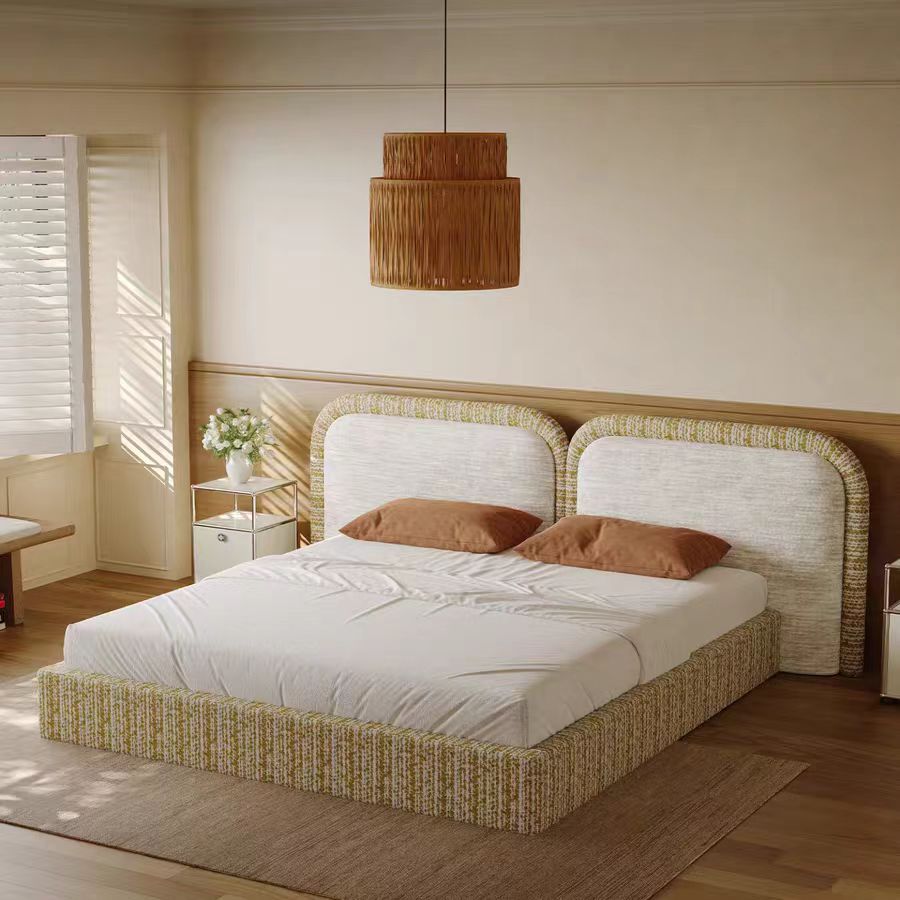 Gaoliang Bed Cotton Linen Fabric Minimalist Master Bedroom Furniture OEM/ODM (RC89)