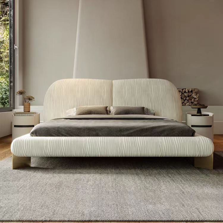 Gaoliang Bed Luxury Elegant Fabric Upholstered King Size Bed Set OEM/ODM (RC92)