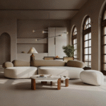 Gaoliang Sofa Modern Cream Style Shaped Fabric Sofa OEM/ODM (SF120)