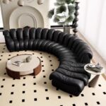 Gaoliang Sofa Italian Black Snake Modular Sectional Sofa Set OEM/ODM (SF97)