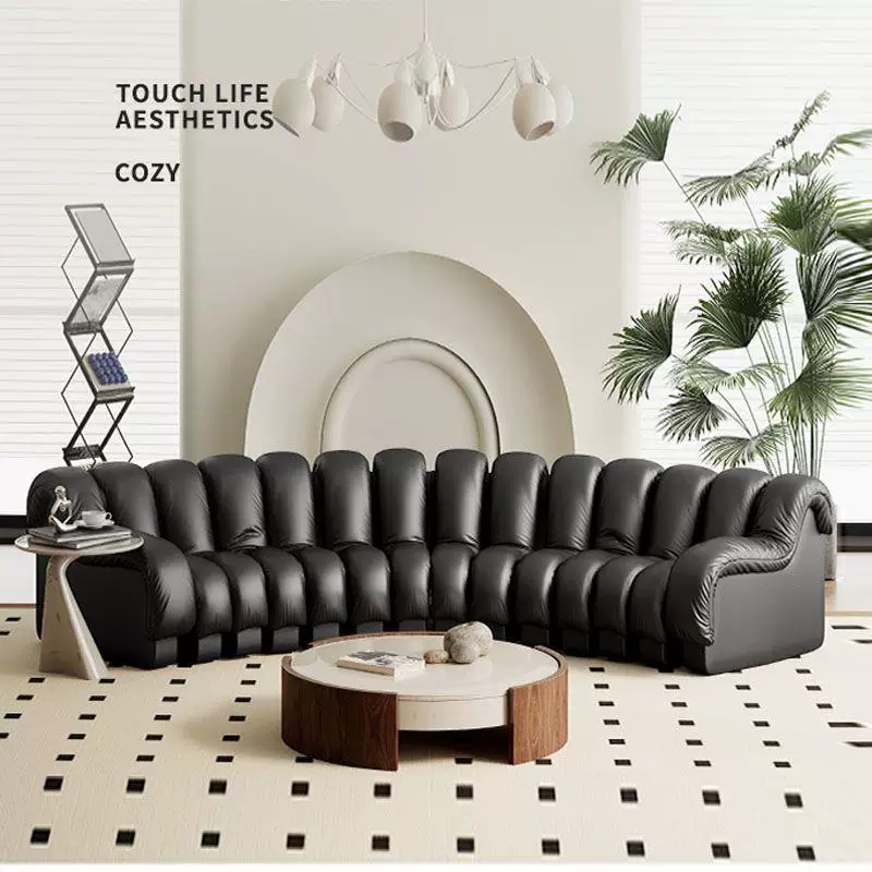 Gaoliang Sofa Italian Black Snake Modular Sectional Sofa Set OEM/ODM (SF97)