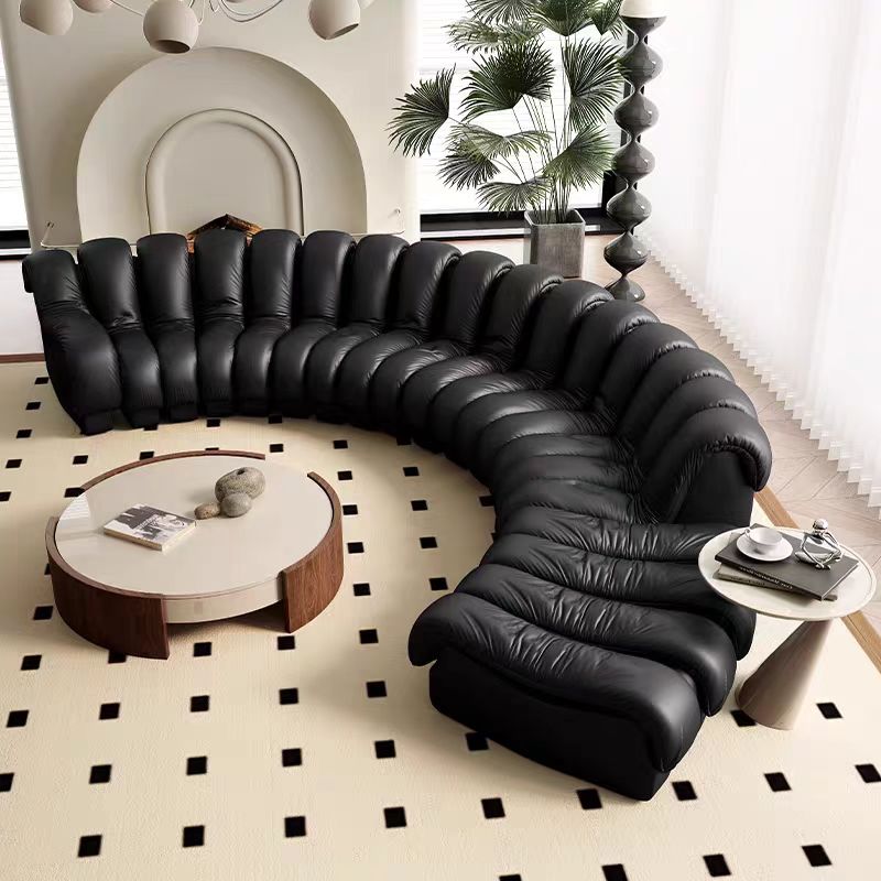 Gaoliang Sofa Italian Black Snake Modular Sectional Sofa Set OEM/ODM (SF97)
