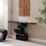 Gaoliang Console Table Modern Black Luxury Fiberglass Console Table OEM/ODM (XG35)