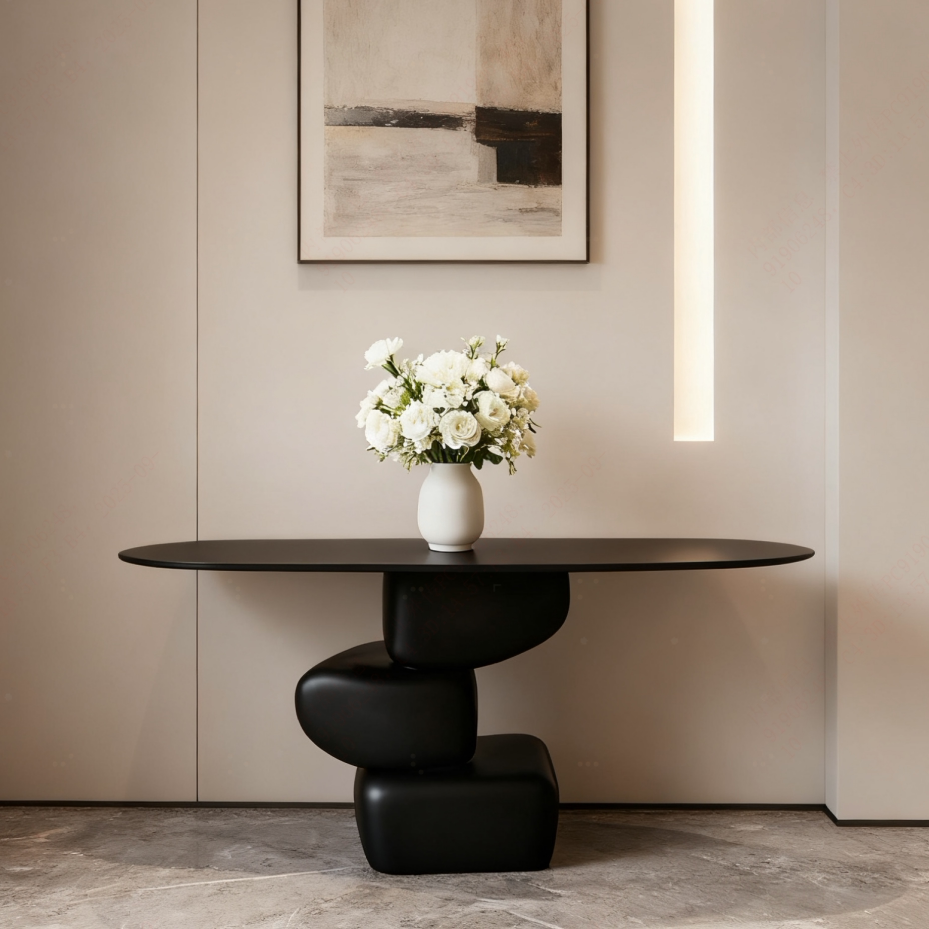 Gaoliang Console Table Modern Black Luxury Fiberglass Console Table OEM/ODM (XG35)