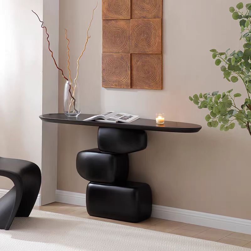 Gaoliang Console Table Modern Black Luxury Fiberglass Console Table OEM/ODM (XG35)