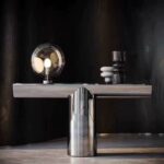 Gaoliang Console Table T Shaped Wooden Stainless Steel Entrance Table OEM/ODM (XG36)