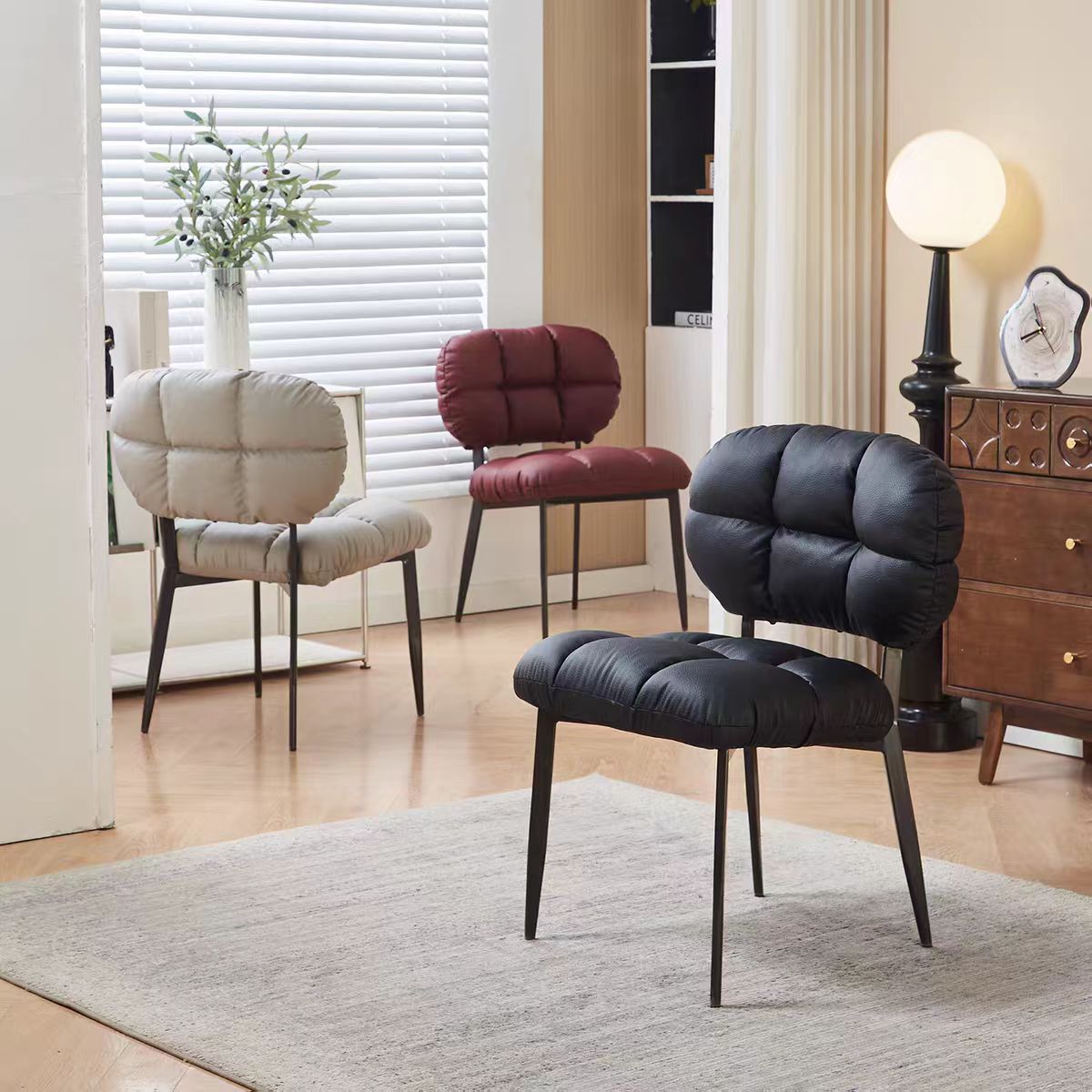 Gaoliang Dining Chair PU Leather with Heavy Duty Metal Legs OEM/ODM (YZ265)