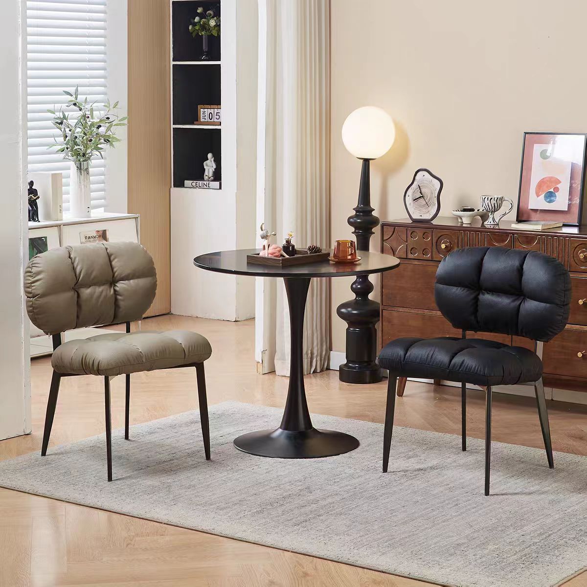 Gaoliang Dining Chair PU Leather with Heavy Duty Metal Legs OEM/ODM (YZ265)