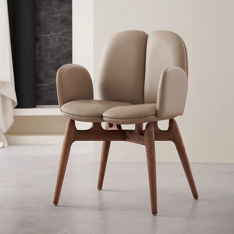 Gaoliang Dining Chair French Retro Solid Wood Leather Dining Chair OEM/ODM (YZ284)