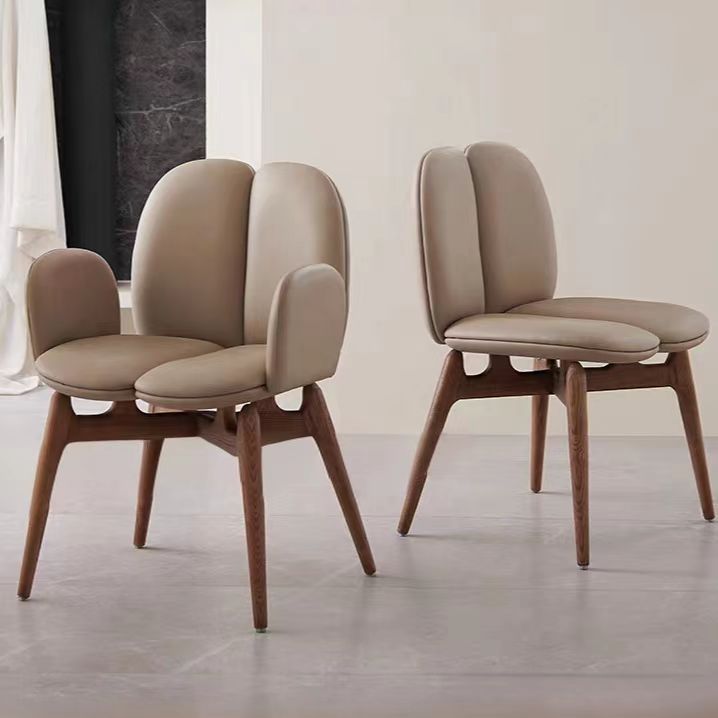 Gaoliang Dining Chair French Retro Solid Wood Leather Dining Chair OEM/ODM (YZ284)