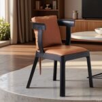 Gaoliang Dining Chair Customizable Retro Wood and Leather Dining Chair OEM/ODM (YZ290)