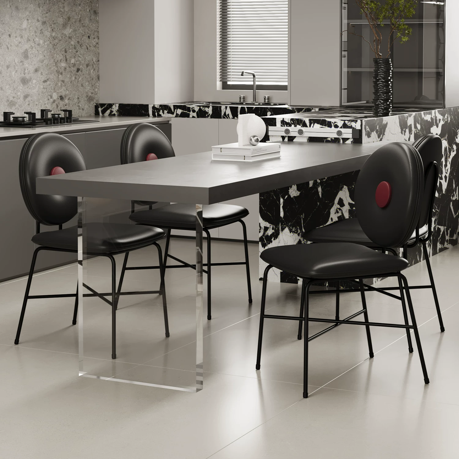 Gaoliang Dining Chair Modern PU Leather Dining Room Chairs OEM/ODM (YZ295)