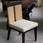Gaoliang Dinning Chair French Retro Rope Woven Backrest Dining Chair OEM/ODM (YZ298)
