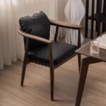 Gaoliang Dinning Chair Woven Rope Black Leather Dinning Chair OEM/ODM (YZ300)