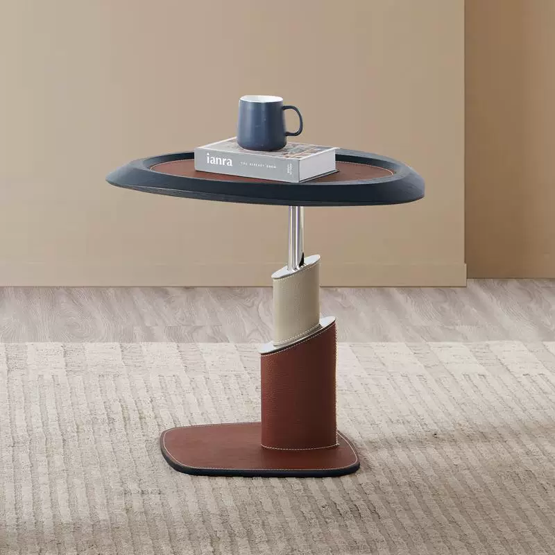 Gaoliang Side Table C Shaped Saddle Leather Wrapped Side Table OEM/ODM (BJ153)