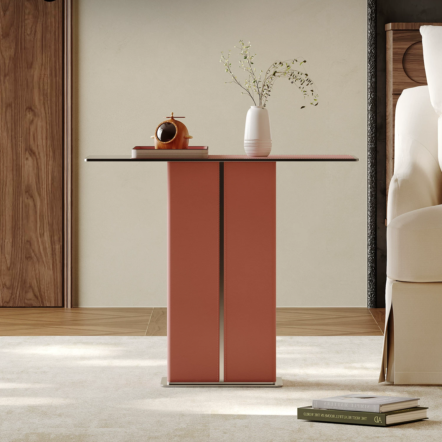 BJ157 (5) Gaoliang Side Table Modern Red Luxury Living Room Sofa Side Table OEM/ODM (BJ157)