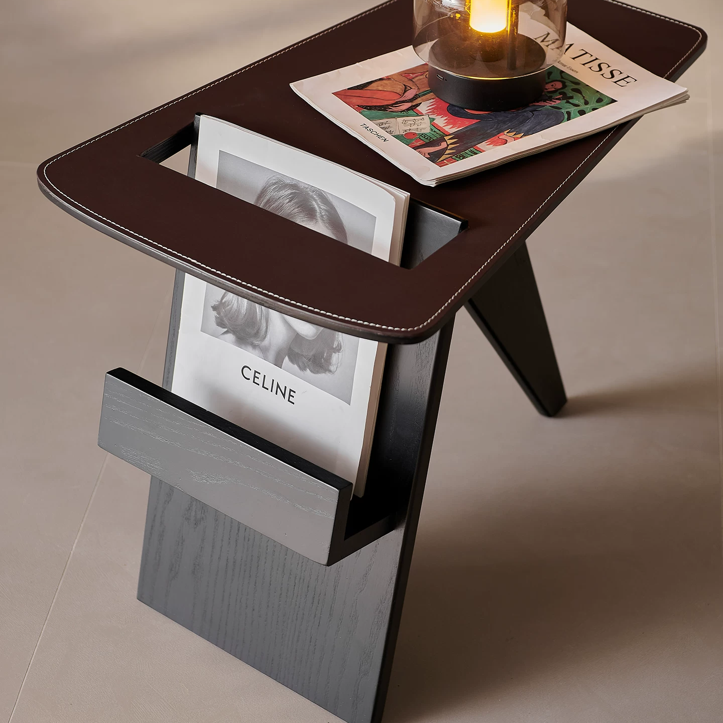 BJ160 (2) Gaoliang Side Table Solid Wood Built-in Book Storage Side Table OEM/ODM (BJ160)