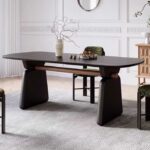 Gaoliang Dining Table French Retro Modern Oval Black Dining Table OEM/ODM (CZ241)