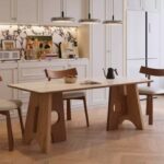 Gaoliang Dining Table Wooden Legs Stone Top Dining Room Table OEM/ODM (CZ243)