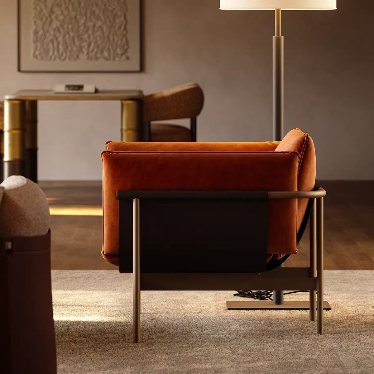DY326 (5) Gaoliang Accent Chair Single Sofa Chair Living Room Lounge Armchair OEM/ODM (DY326)