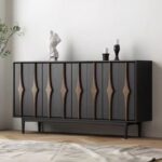 Gaoliang Sideboard Modern Black Luxury Buffets Sideboard Cabinet OEM/ODM (GZ240)