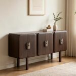 Gaoliang Sideboard Black Retro Solid Wood Large Capacity Storage Cabinet OEM/ODM (GZ246)