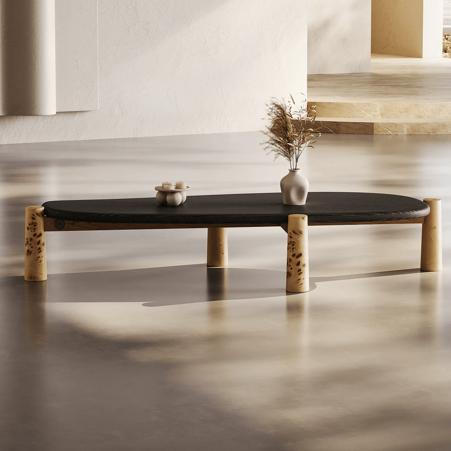 KF387 (1) Gaoliang Coffee Table Irregular Creative Solid Wood Coffee Table OEM/ODM (KF387)