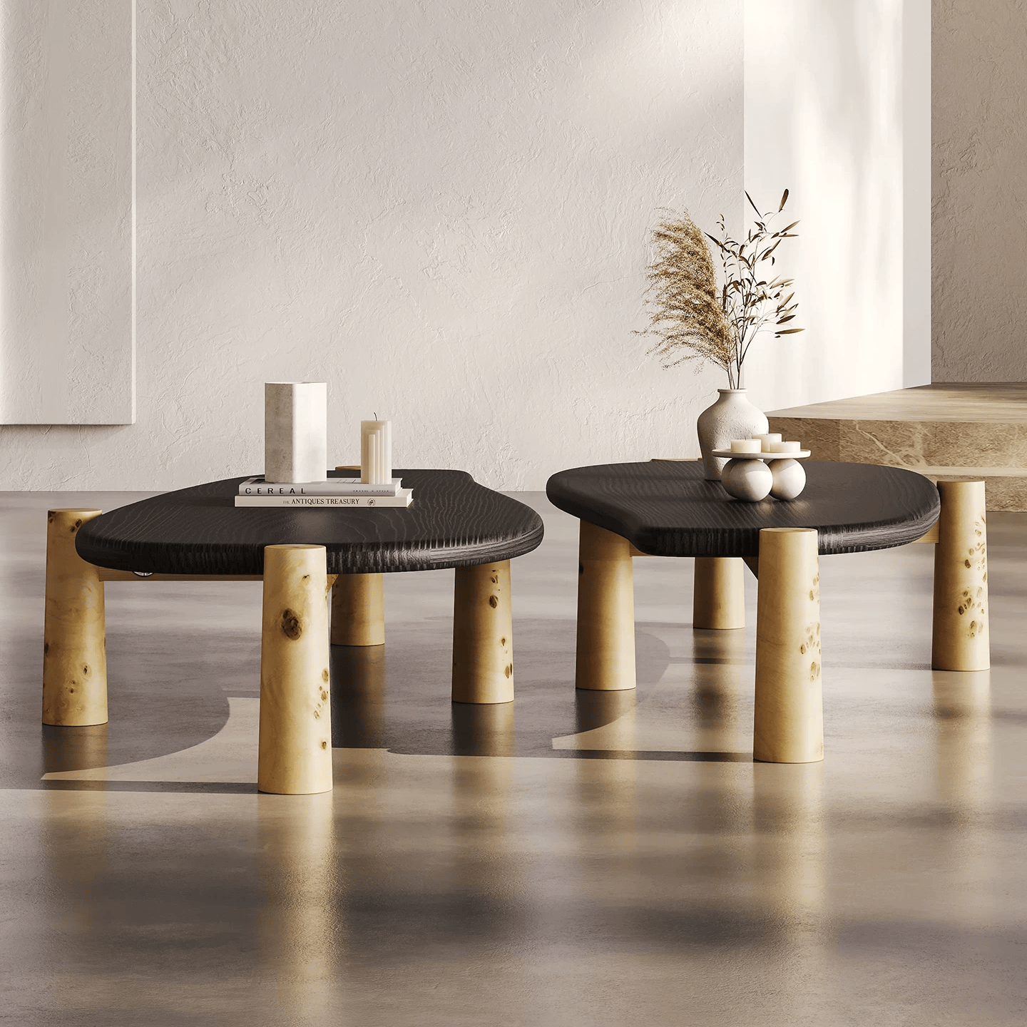 KF387 (3) Gaoliang Coffee Table Irregular Creative Solid Wood Coffee Table OEM/ODM (KF387)