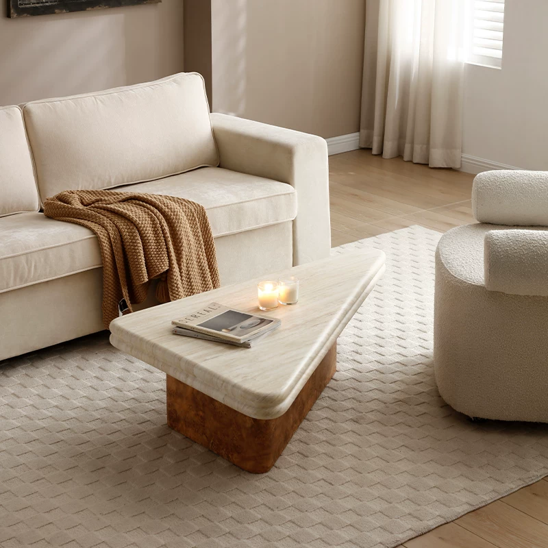 KF393 (4) Gaoliang Coffee Table Simple Triangle Creative Fiberglass Coffee Table OEM/ODM (KF393)