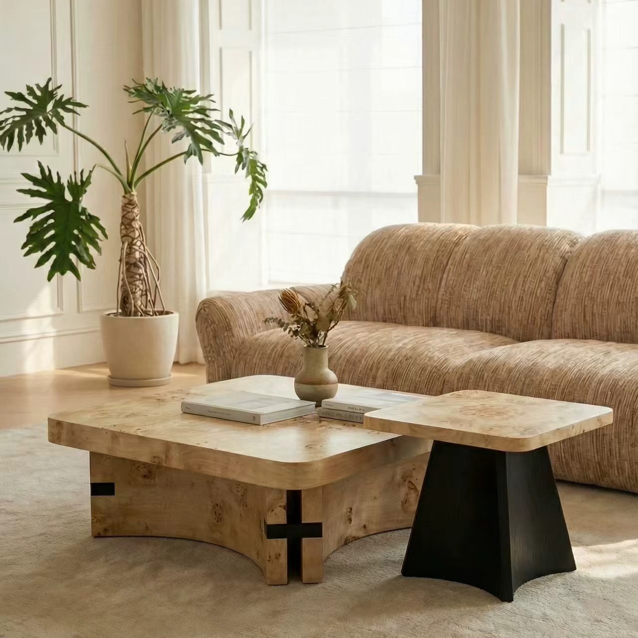 KF395 (1) Gaoliang Coffee Table Sofa Center Wooden Coffee Tea Table OEM/ODM (KF395)