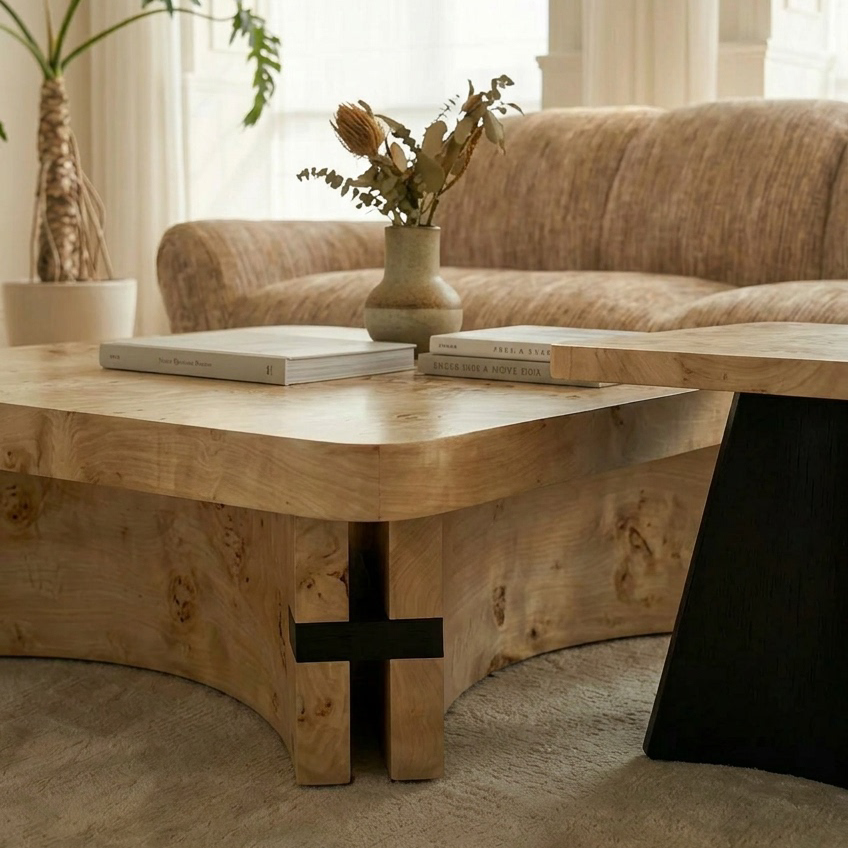 KF395 (3) Gaoliang Coffee Table Sofa Center Wooden Coffee Tea Table OEM/ODM (KF395)
