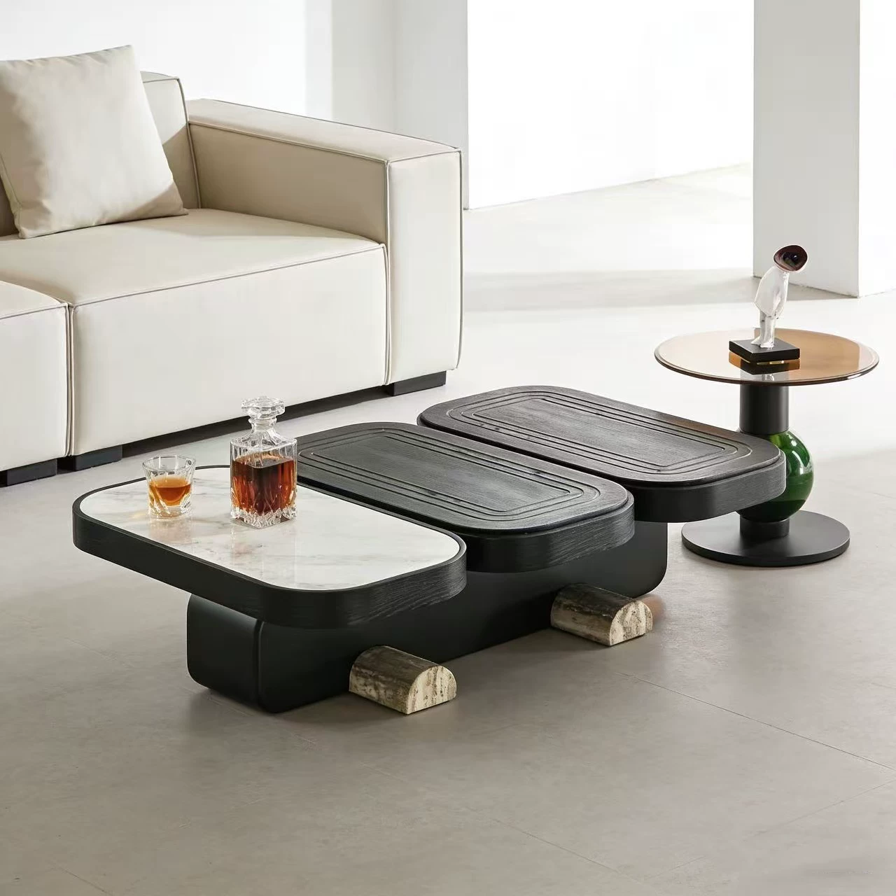 KF396 (4) Gaoliang Coffee Table New Arrival Elegant Coffee Table Set OEM/ODM (KF396)