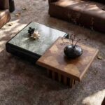 Gaoliang Coffee Table Luxurious Wooden Square Coffee Table Set OEM/ODM (KF398)