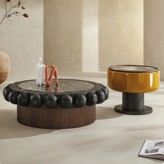 KF400 (4) Gaoliang Coffee Table Italian Mid-century Coffee Table Large Small Sets OEM/ODM (KF400)