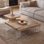 Gaoliang Coffee Table Wooden and Acrylic Center Coffee Table Set OEM/ODM (KF401)