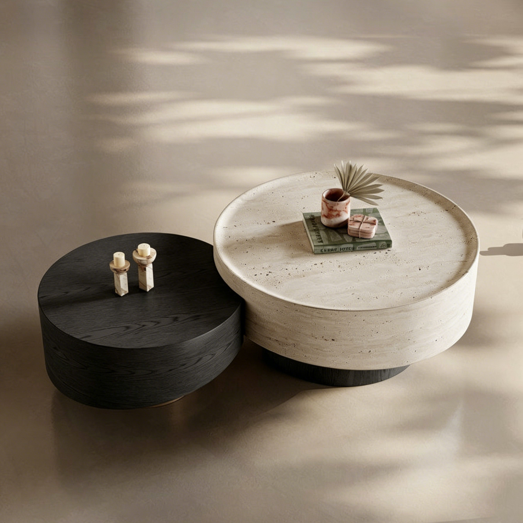 KF402 (4) Gaoliang Coffee Table Modern Round Marble Stone Coffee Table OEM/ODM (KF402)