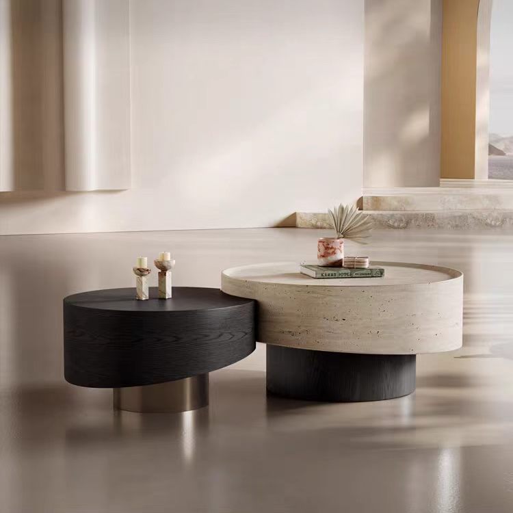 KF402 Gaoliang Coffee Table Modern Round Marble Stone Coffee Table OEM/ODM (KF402)