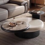Gaoliang Coffee Table Cream Extendable with Rotating Top Movable Coffee Table OEM/ODM (KF414)