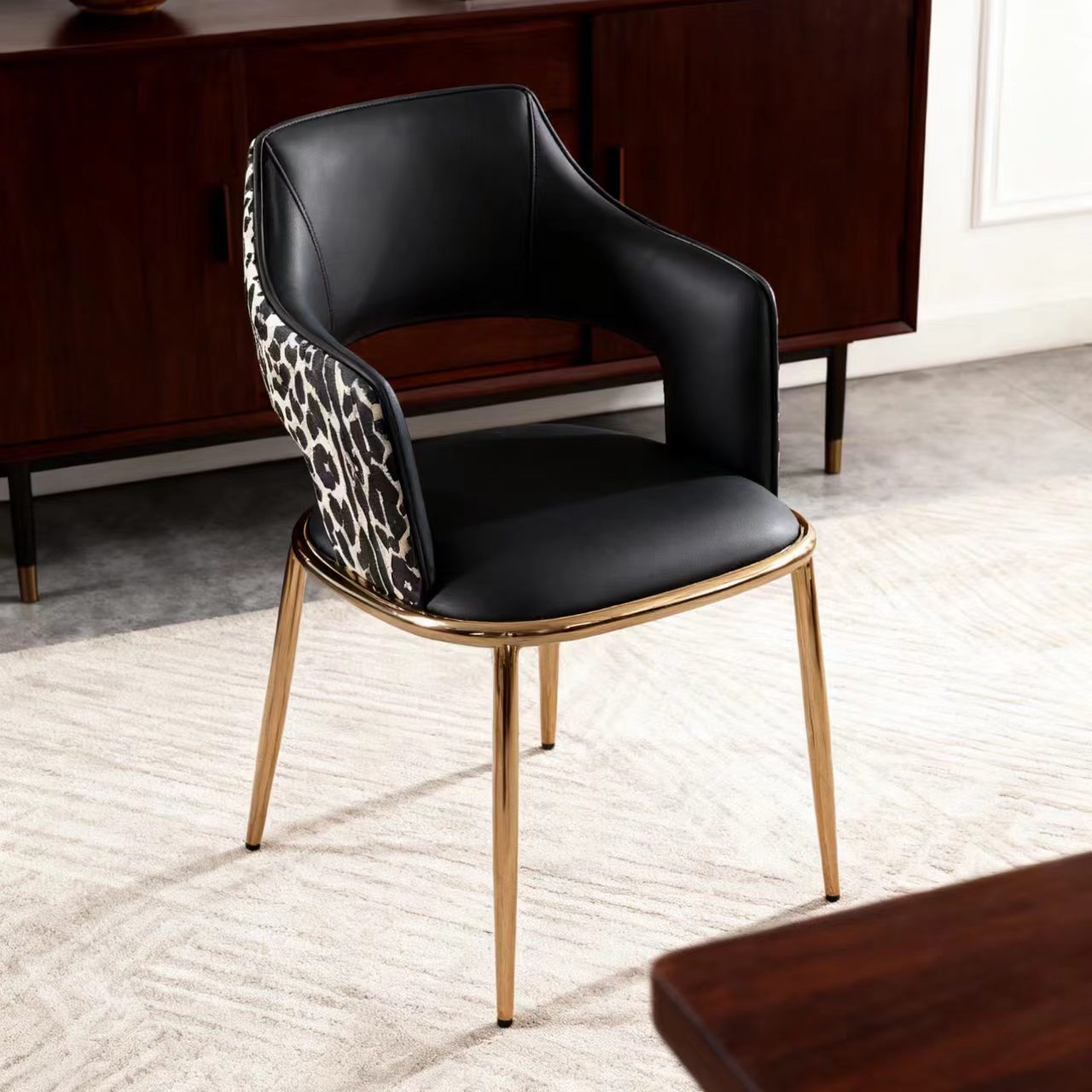 YZ261 (3) Dinning Chair Velvet Fashionable Back Design Dining Room Chairs